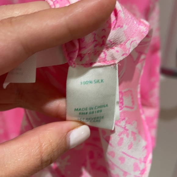 Lilly Pulitzer Palm Beach Silk Midi Dress in Skinny Dippin, size 10 - Picture 4 of 6